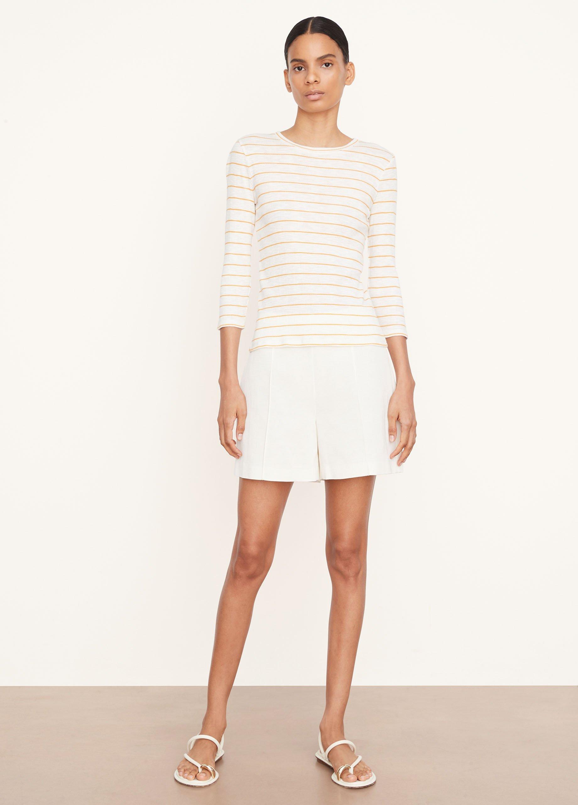 Striped 3/4 Sleeve Crew Neck T-Shirt image number 0