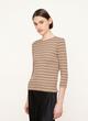 Striped 3/4 Sleeve Crew Neck T-Shirt image number 2