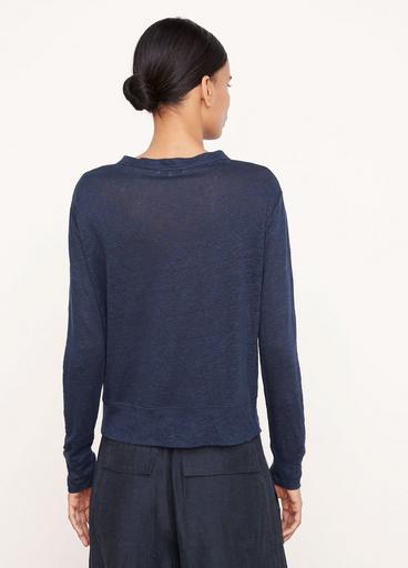 Linen Long Sleeve Pullover T-Shirt image number 3