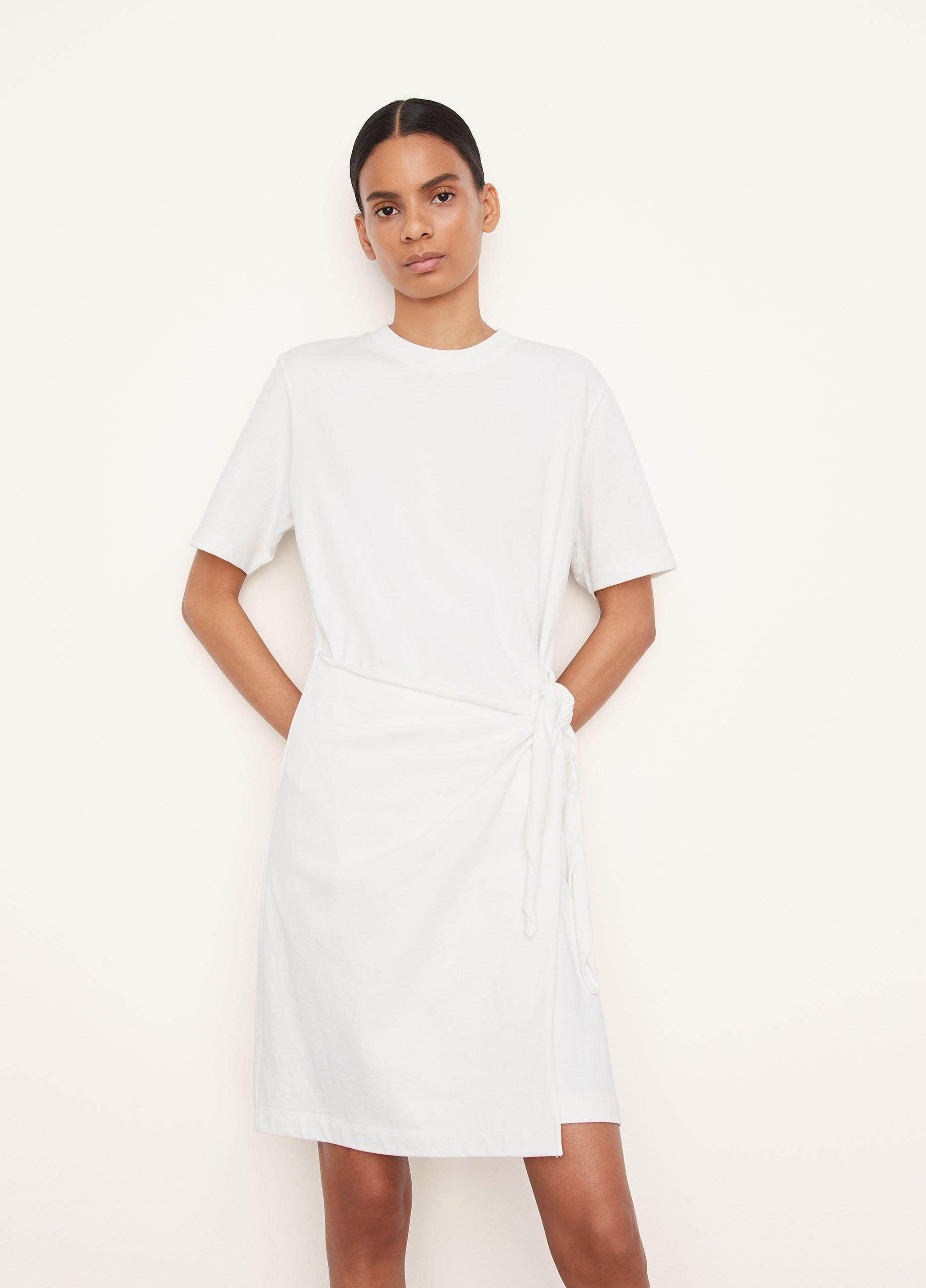 Short Sleeve Side-Tie Dress in Dresses & Skirts | Vince