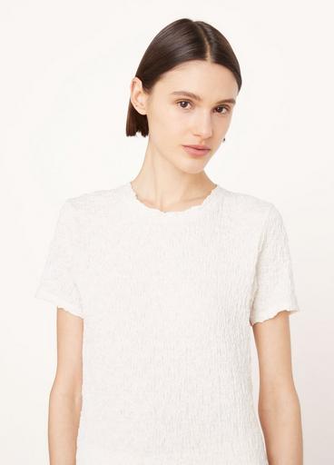 Smocked Cotton-Blend Shrunken T-Shirt image number 1