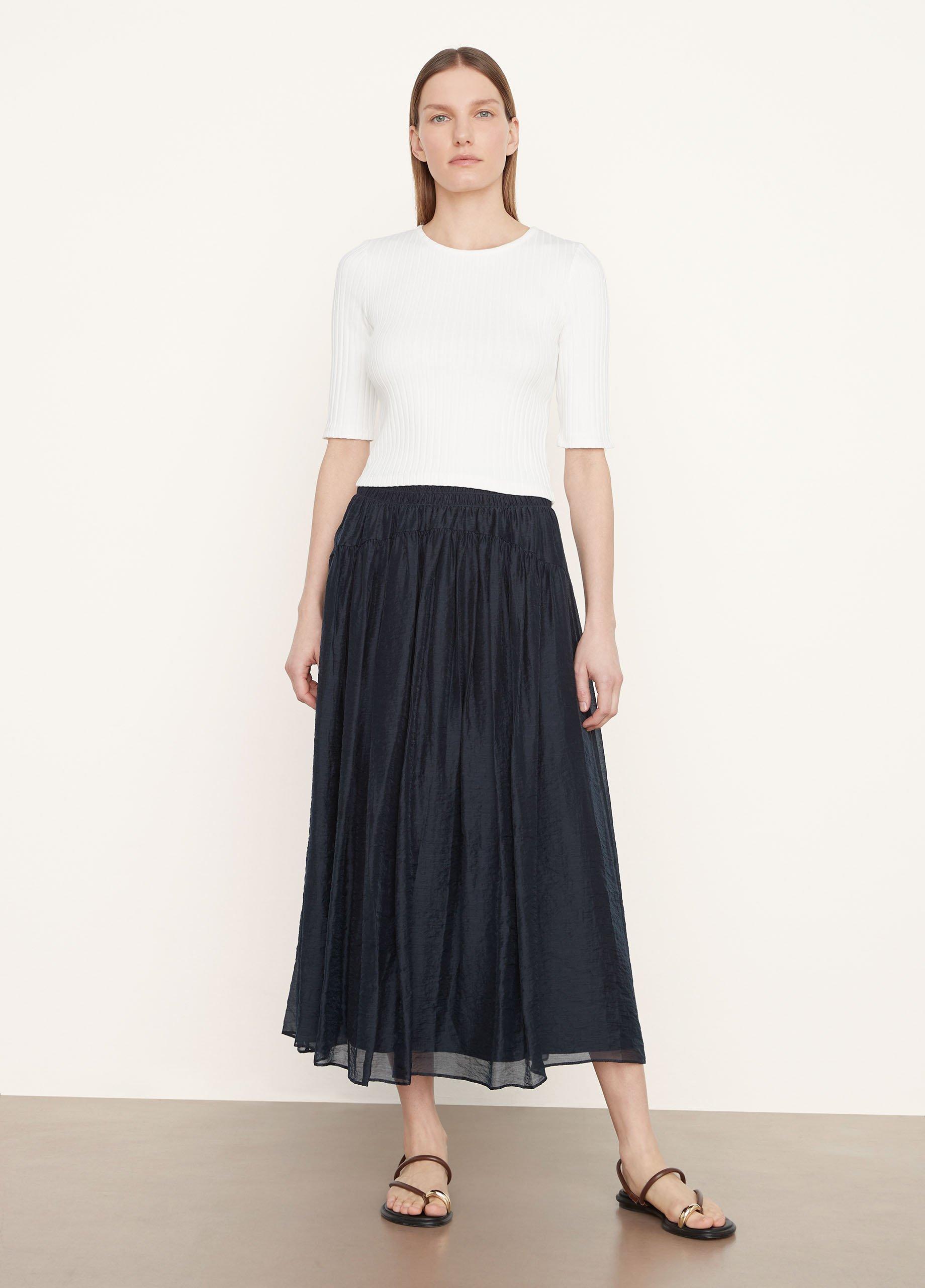 Rib Elbow-Sleeve Cropped Top image number 0