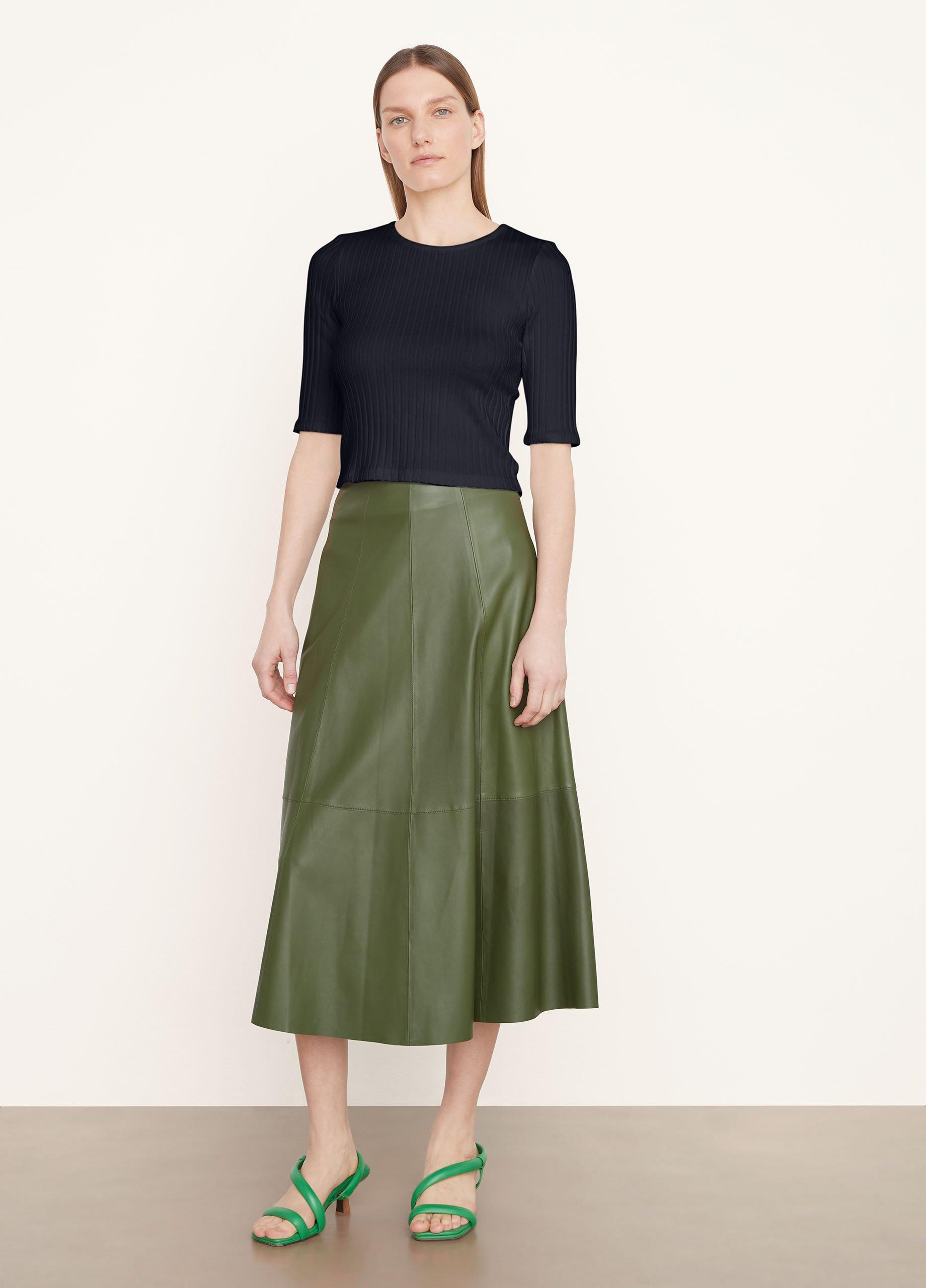 Rib ElbowSleeve Cropped Top in Shirts & Tees Vince