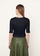 Rib Elbow-Sleeve Cropped Top image number 3