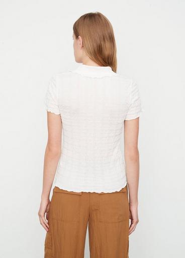 Smocked Short-Sleeve Button-Front Shirt image number 3