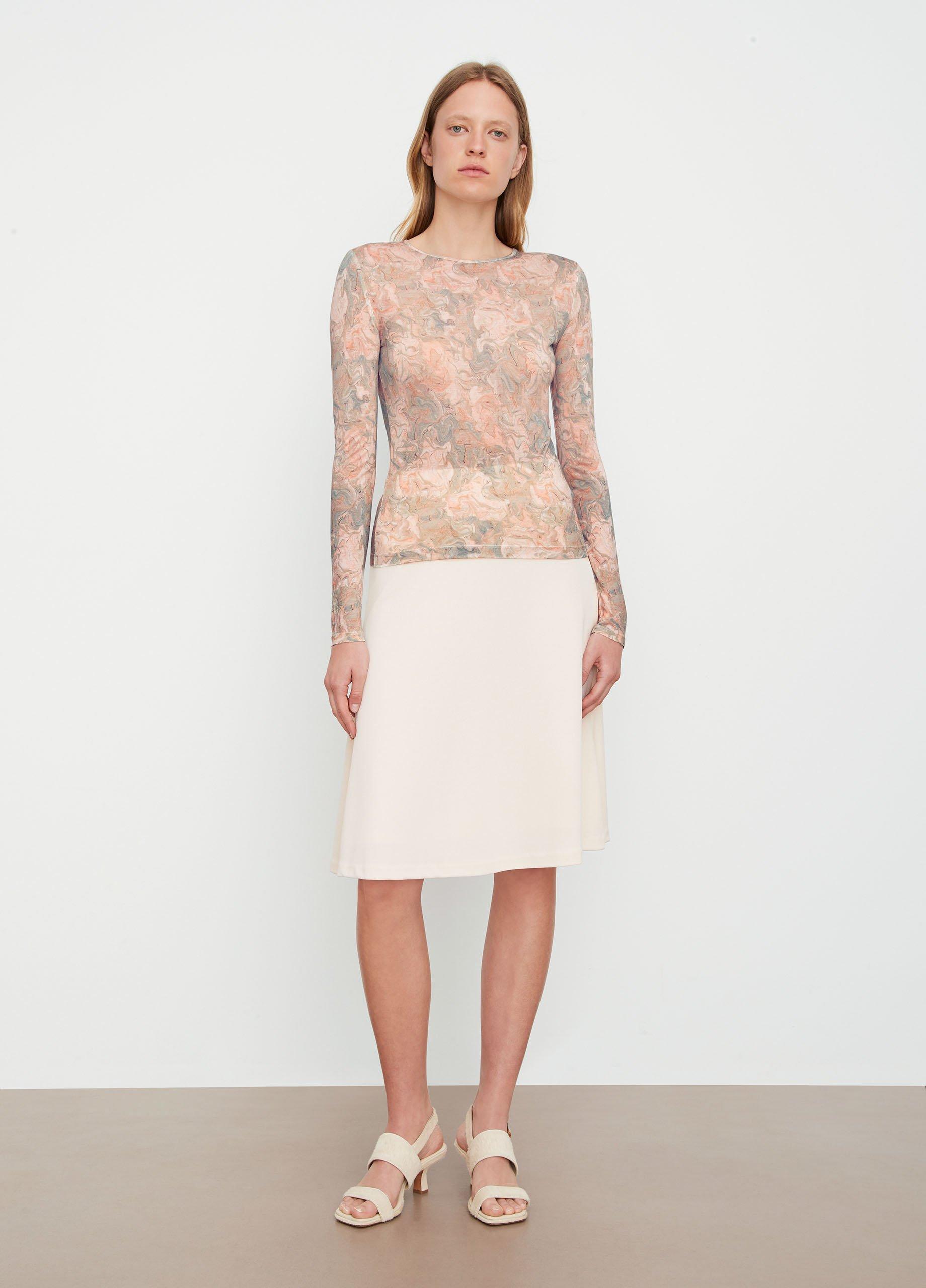 Marble Long-Sleeve Crew Neck T-Shirt image number 0