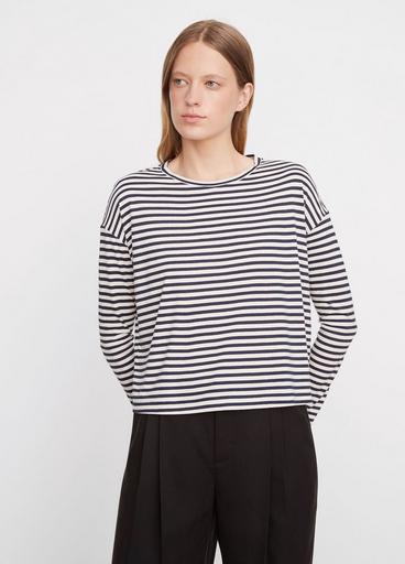 Striped Drop-Shoulder Long-Sleeve T-Shirt image number 1