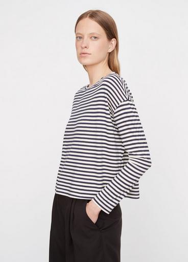 Striped Drop-Shoulder Long-Sleeve T-Shirt image number 2
