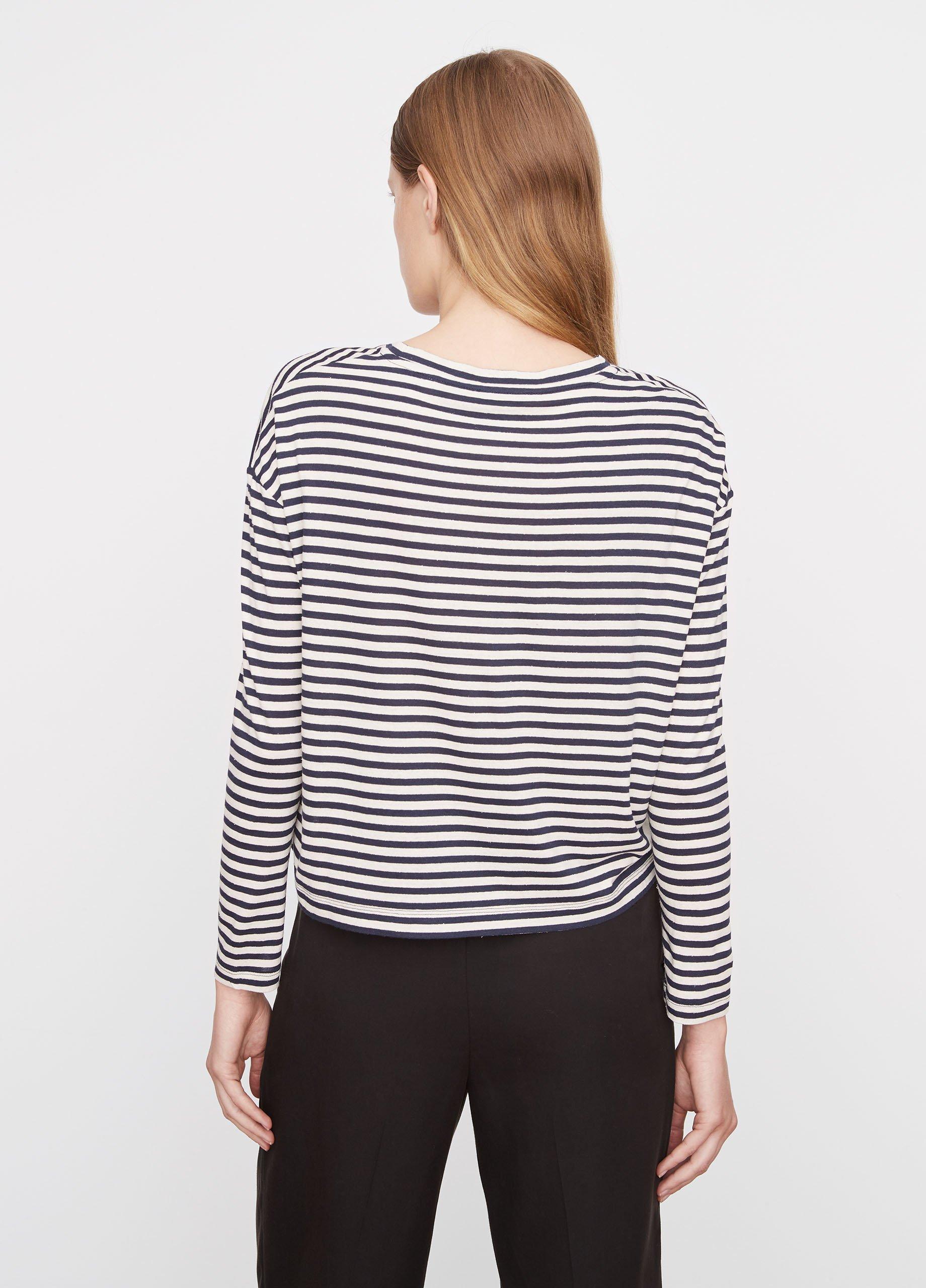 Striped Drop-Shoulder Long-Sleeve T-Shirt