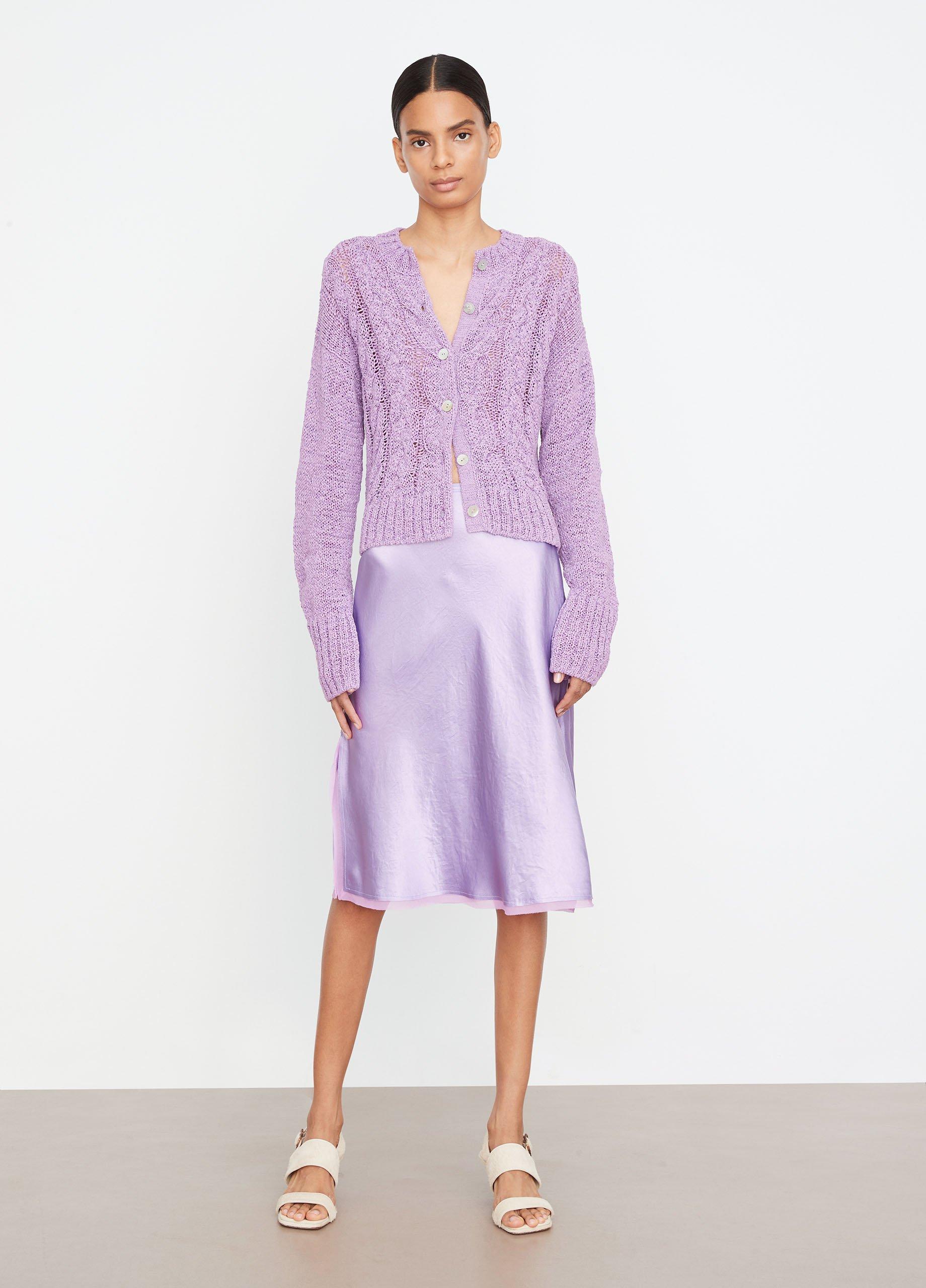 FEDERICO CINA 売れ筋商品|||フェデリコ チーナ ニット&セーター アウター レディース Sweaters Purple V-neck knitted cardigan - Women | MANGO USA