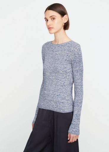 Marled Wool-Cotton Sweater image number 2