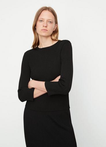 Ribbed Boat-Neck Sweater image number 1
