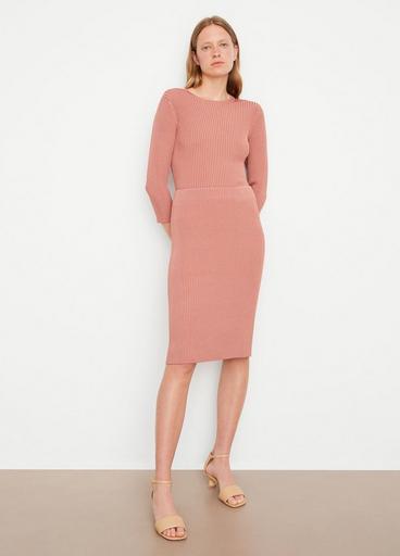Ribbed Knee-Length Skirt in Dresses & Skirts | Vince Ribbed Knee-Length Skirt in Dresses & Skirts | Vince