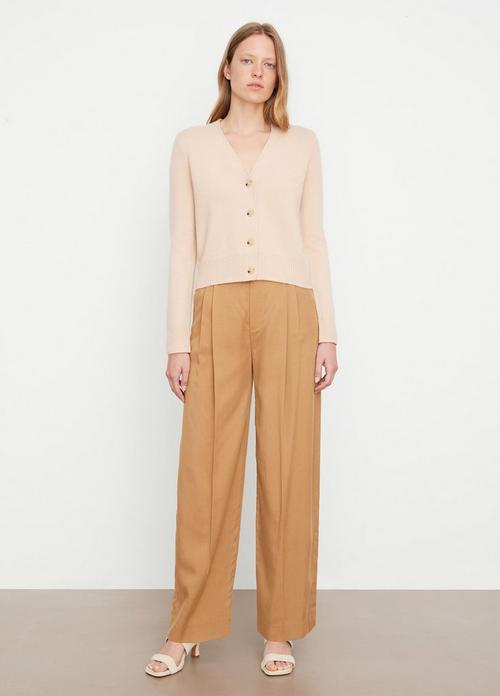 Cashmere Flat-Placket Cardigan