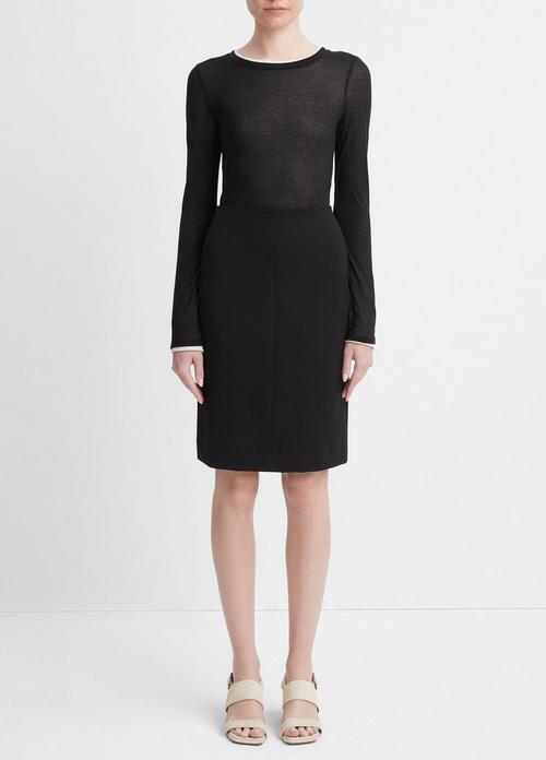 Seamed-Front Pencil Skirt