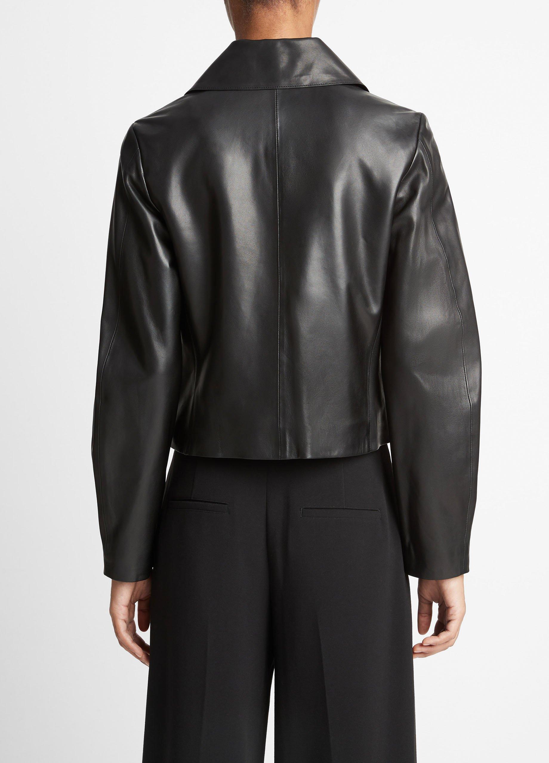 Leather Zip-Front Jacket in Leather Jackets | Vince