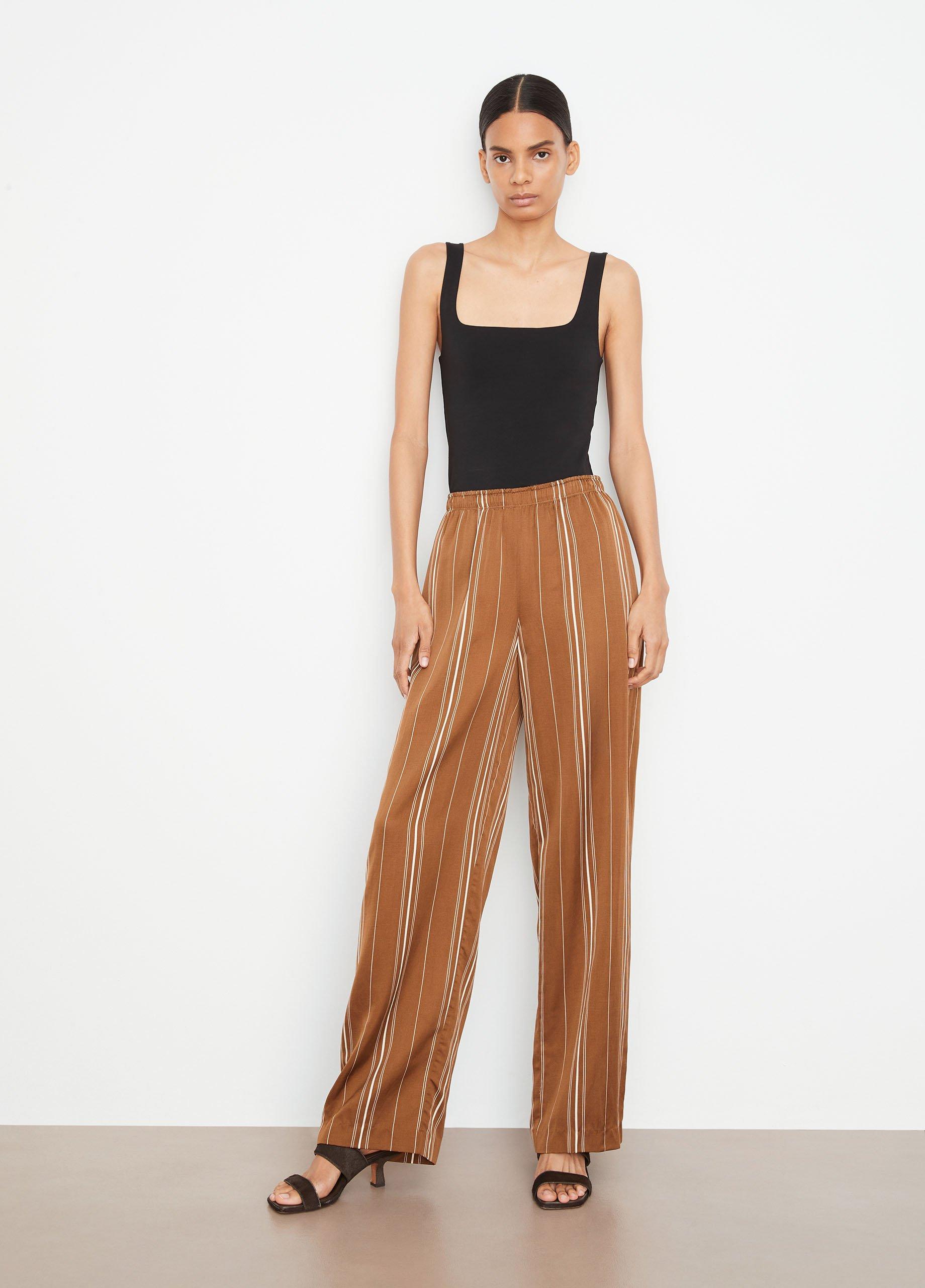 Multi-Stripe Satin Pull-On Pant in Pants & Shorts | Vince