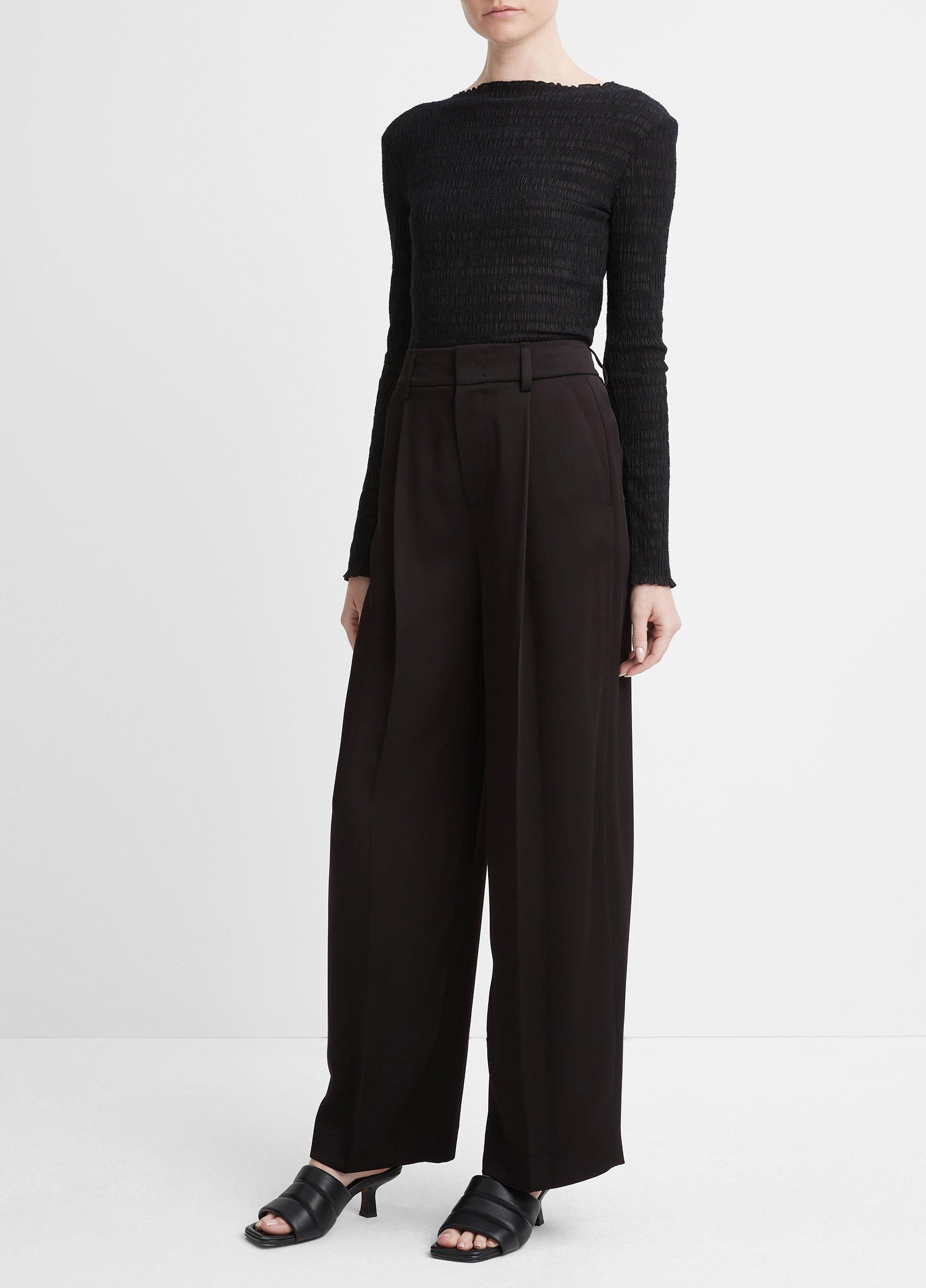 Satin wide outlet leg trousers