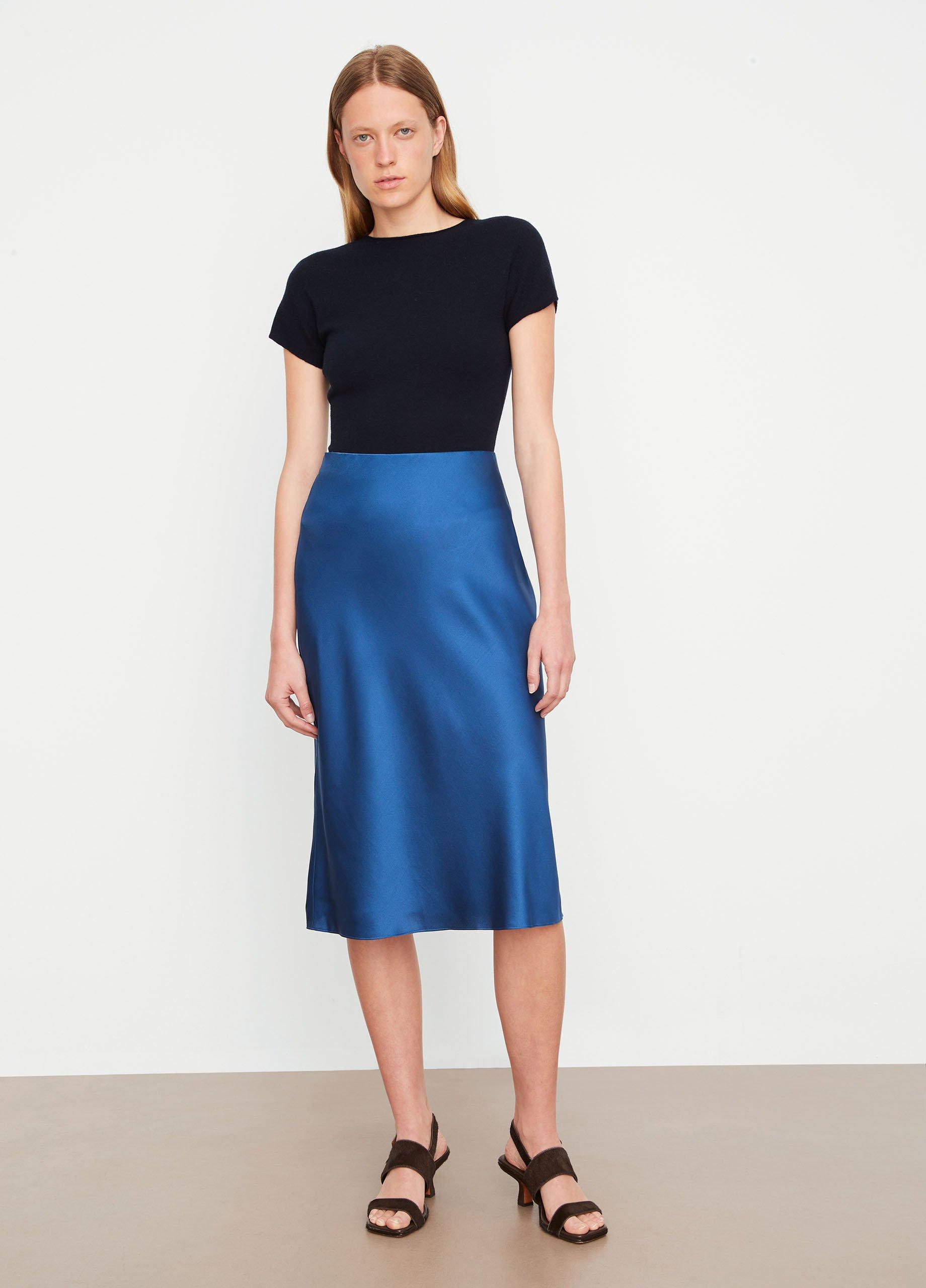 Vince elastic hotsell waist slip skirt