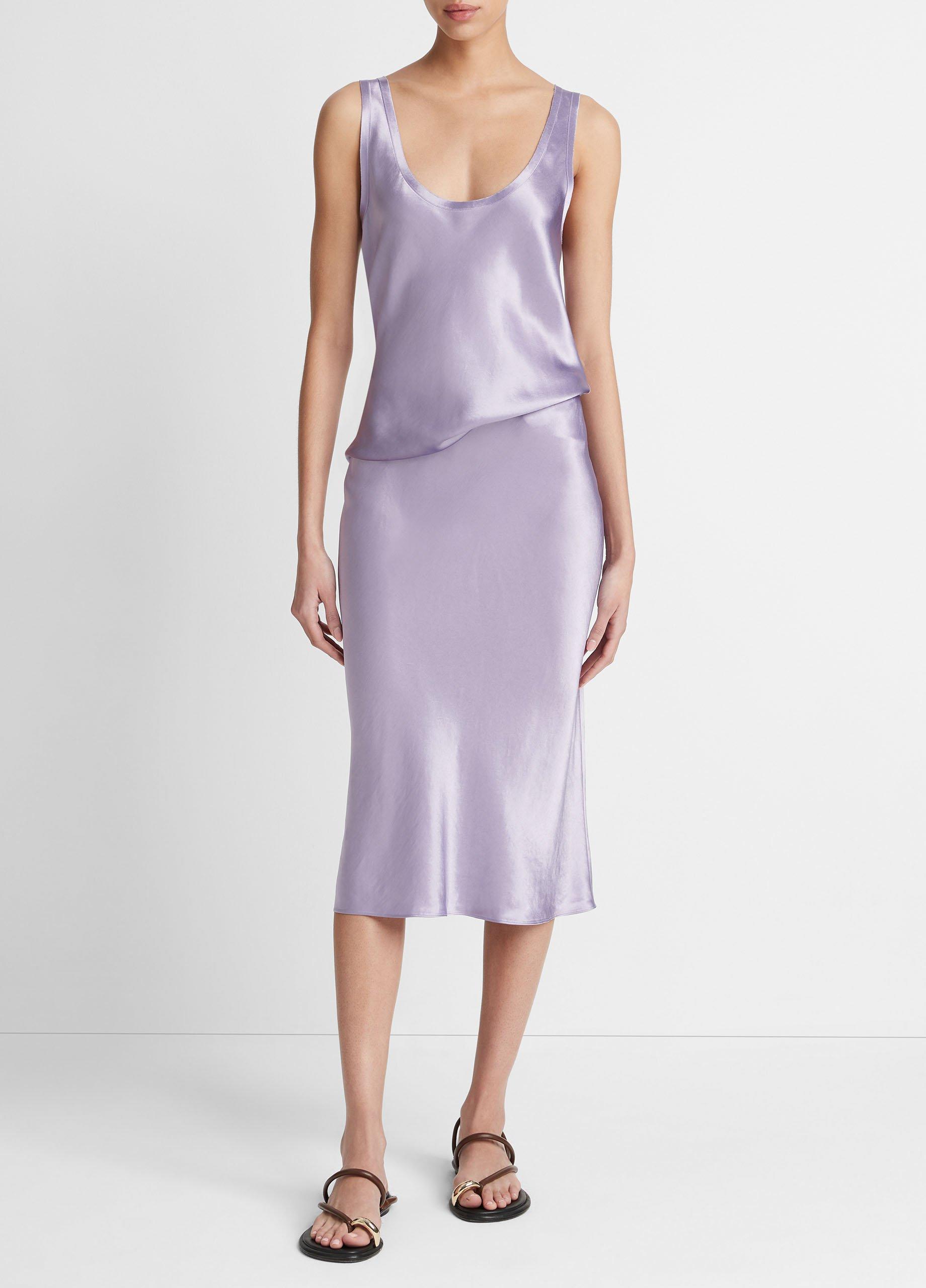 빈스 Vince Satin Slip Skirt,WISTERIA