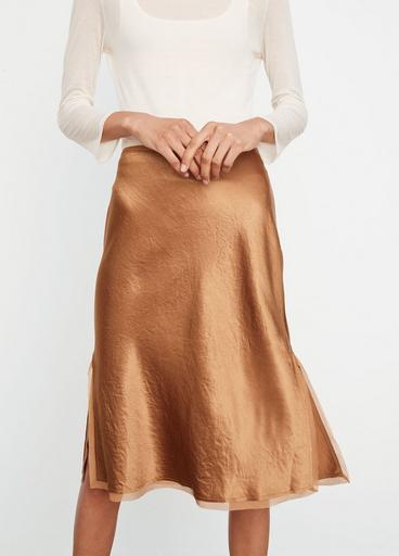 Silk-Chiffon-Trimmed Slip Skirt image number 1