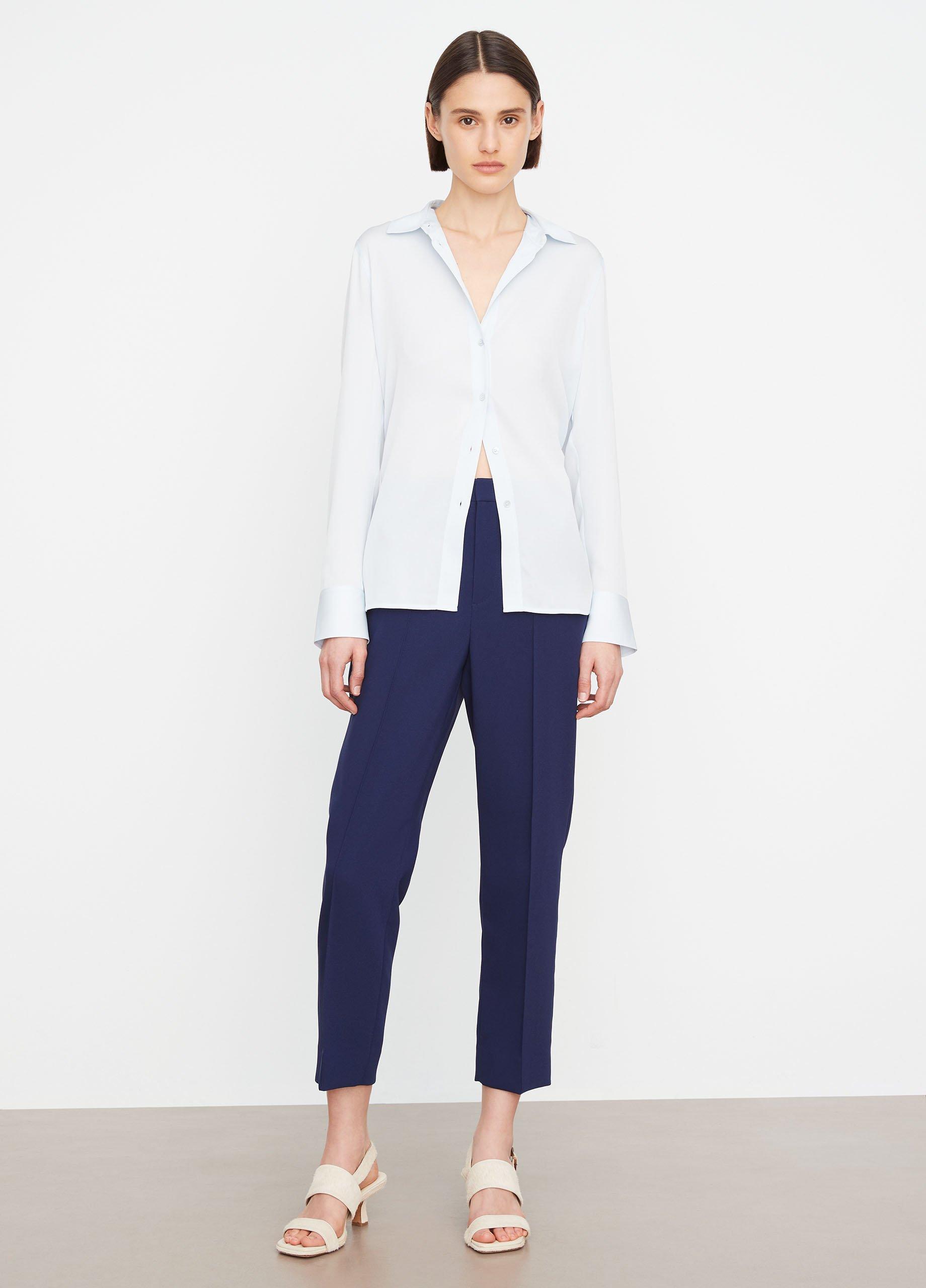 Stretch-Silk Slim-Fit Blouse image number 0