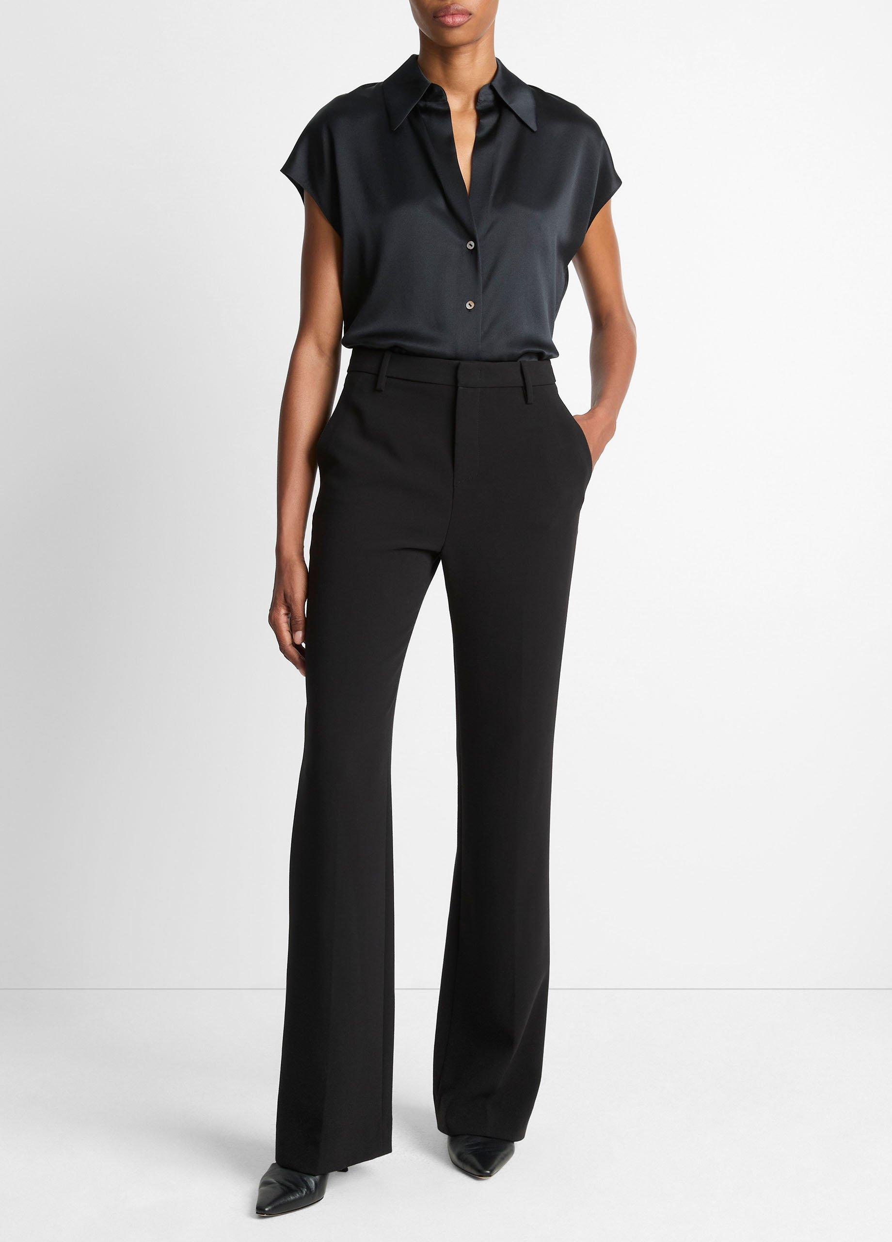 Silk Cap-Sleeve Ruched-Back Blouse image number 3