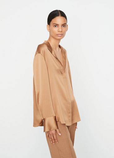 Silk Long-Sleeve Blouse image number 2