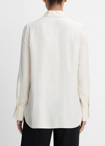 Easy Silk-Blend Long-Sleeve Button-Front Blouse image number 3