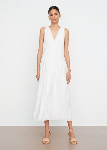 Pleated Double V-Neck Dress image number 0