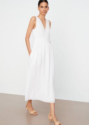 Pleated Double V-Neck Dress image number 1
