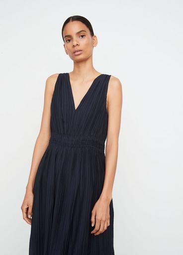 Pleated Double V-Neck Dress image number 1