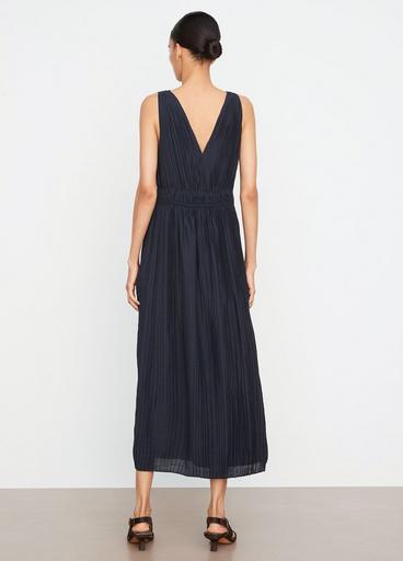 Pleated Double V-Neck Dress image number 3
