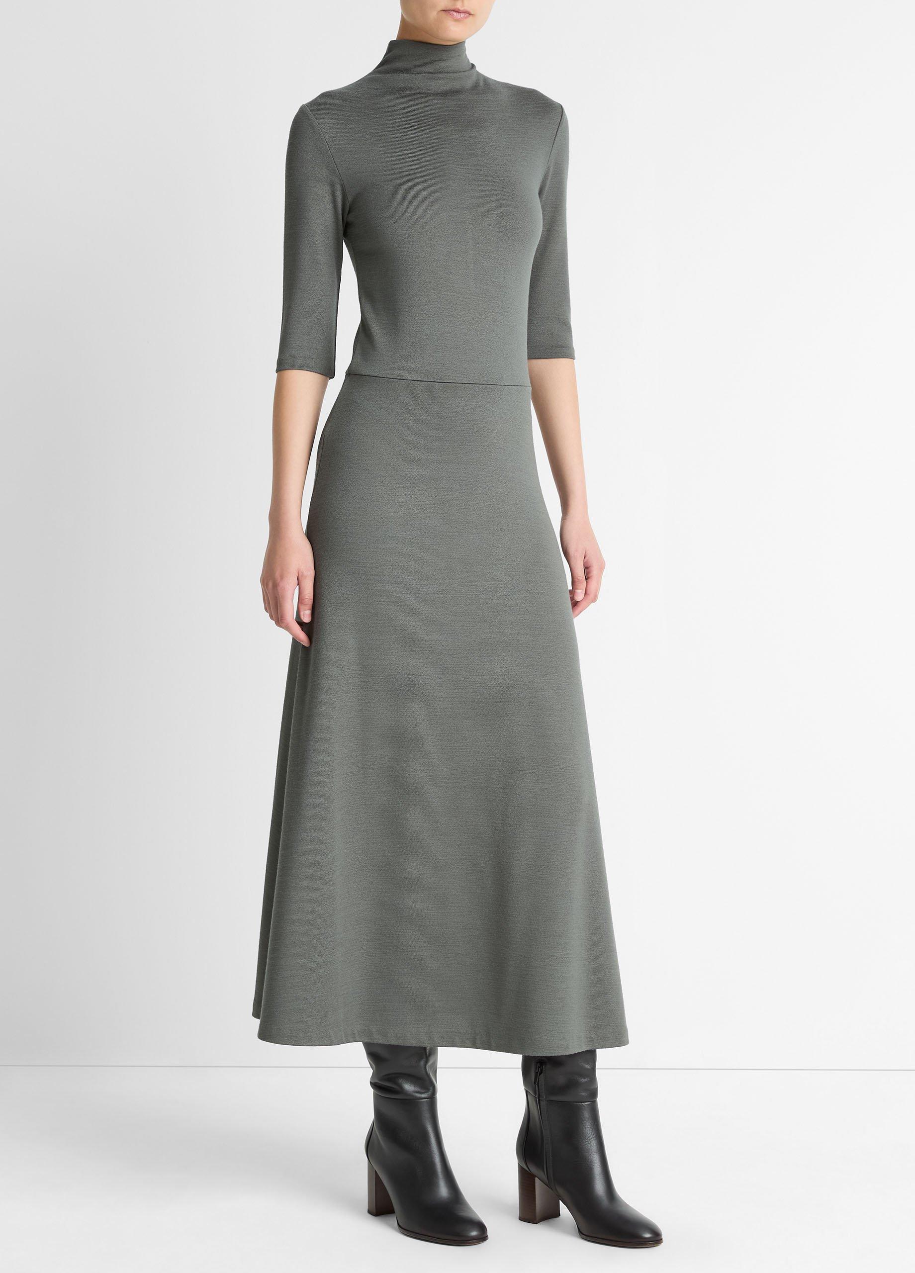 Elbow-Sleeve Turtleneck Dress image number 1