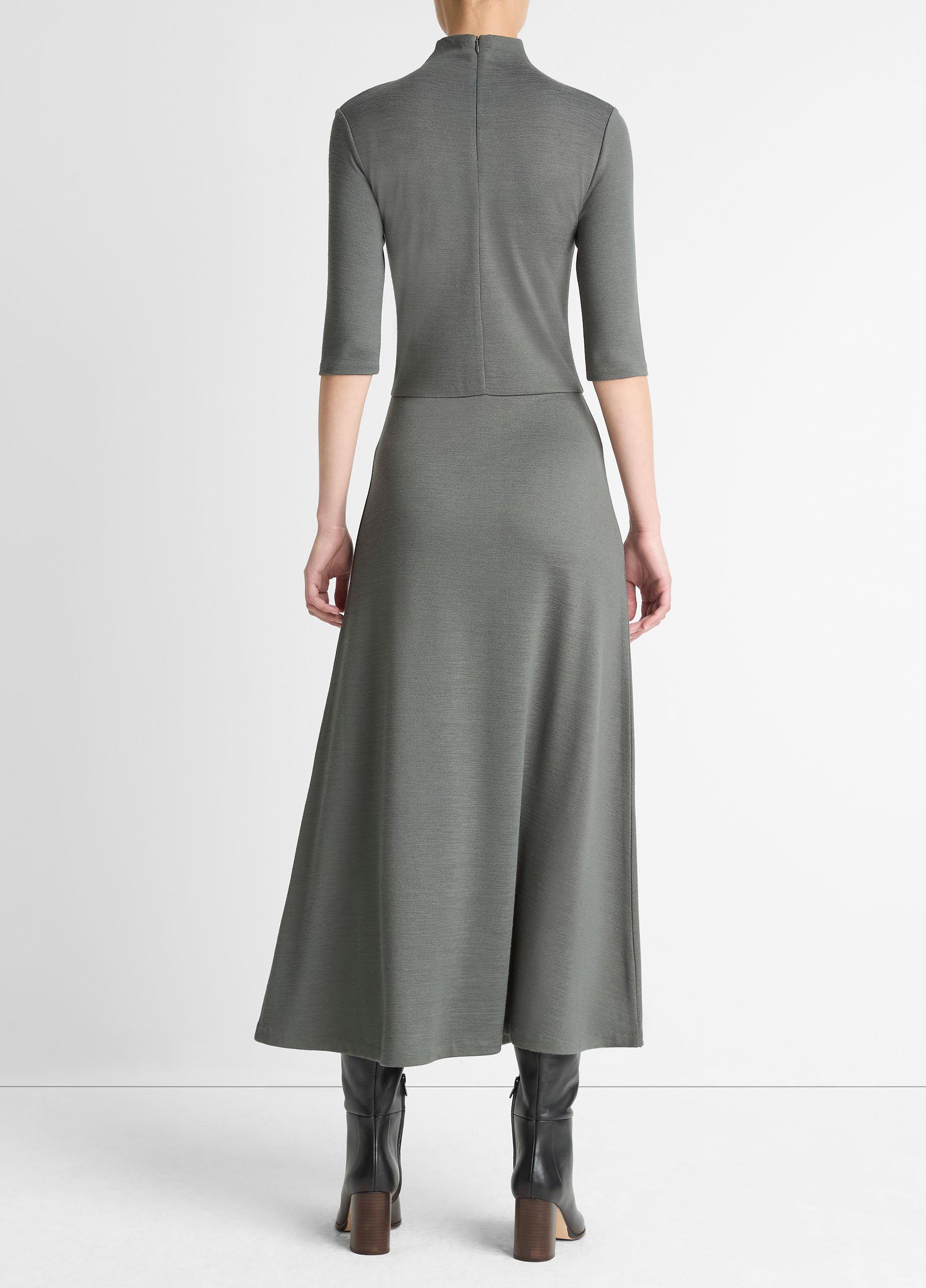 Elbow-Sleeve Turtleneck Dress image number 2