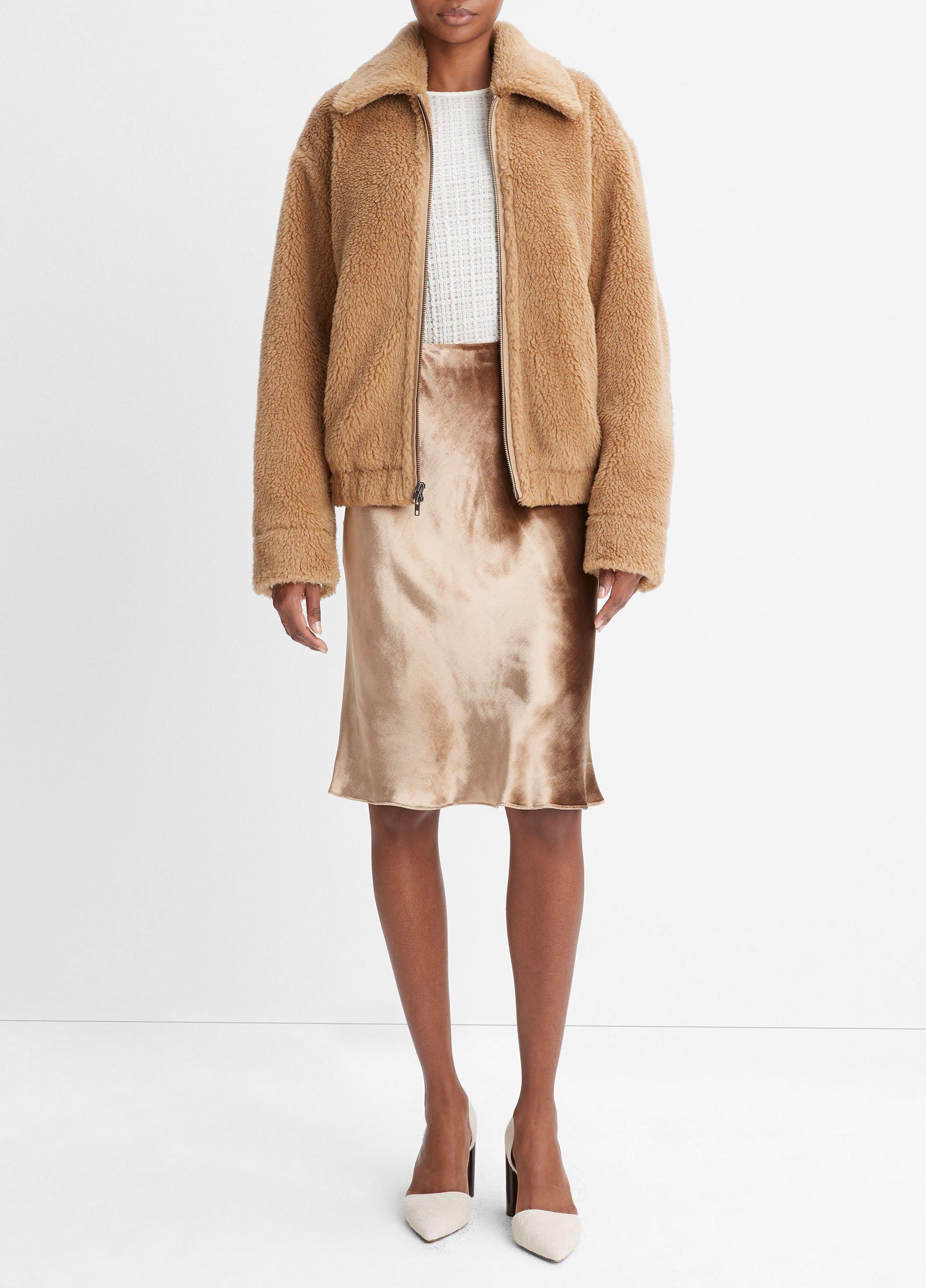 Faux Shearling Bomber Jacket in Jackets Outerwear Vince