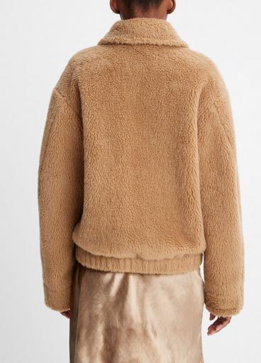 Vince, Faux Shearling Coat in Sand Shell