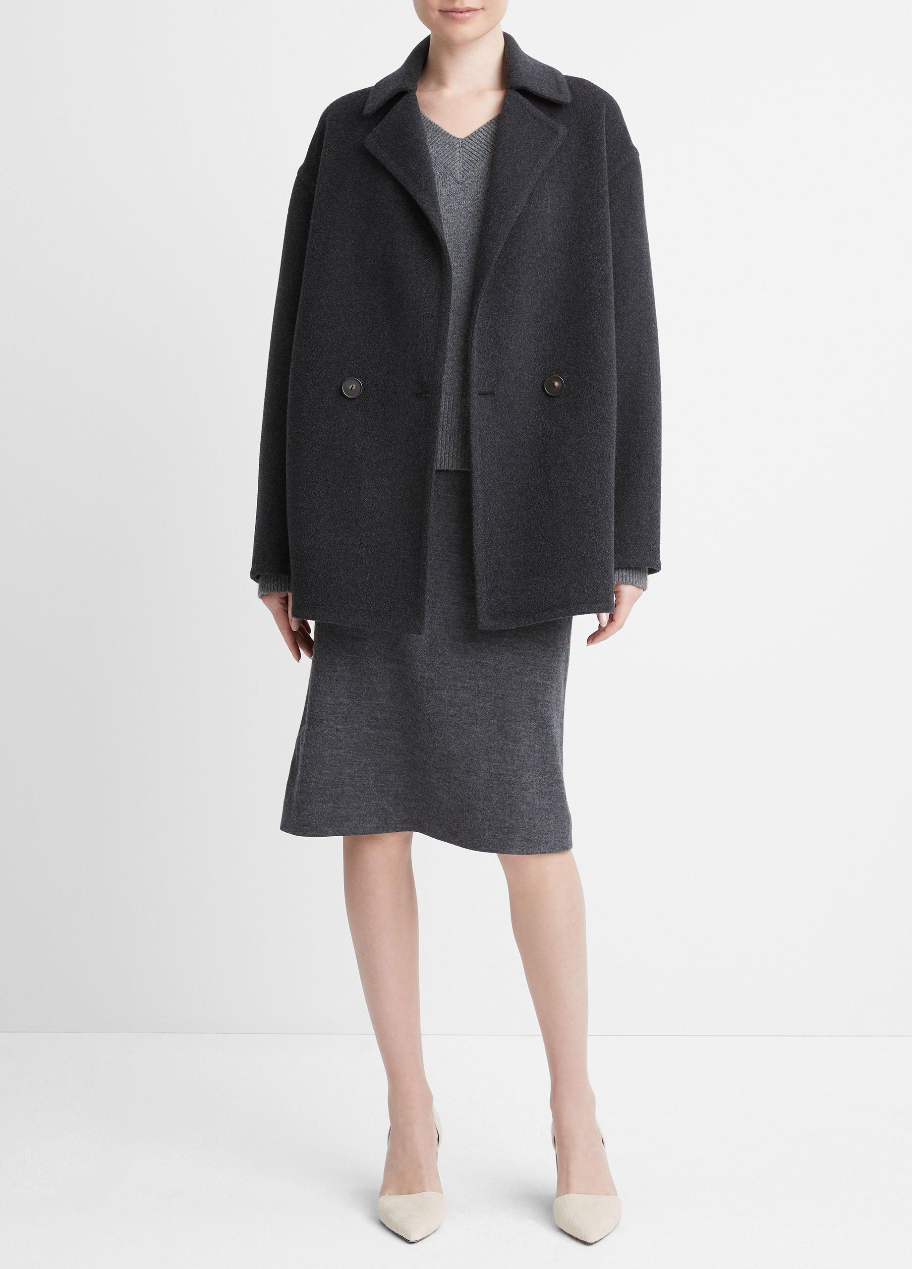 빈스 Vince Fine Wool-Blend Car Coat,HEATHER CHARCOAL