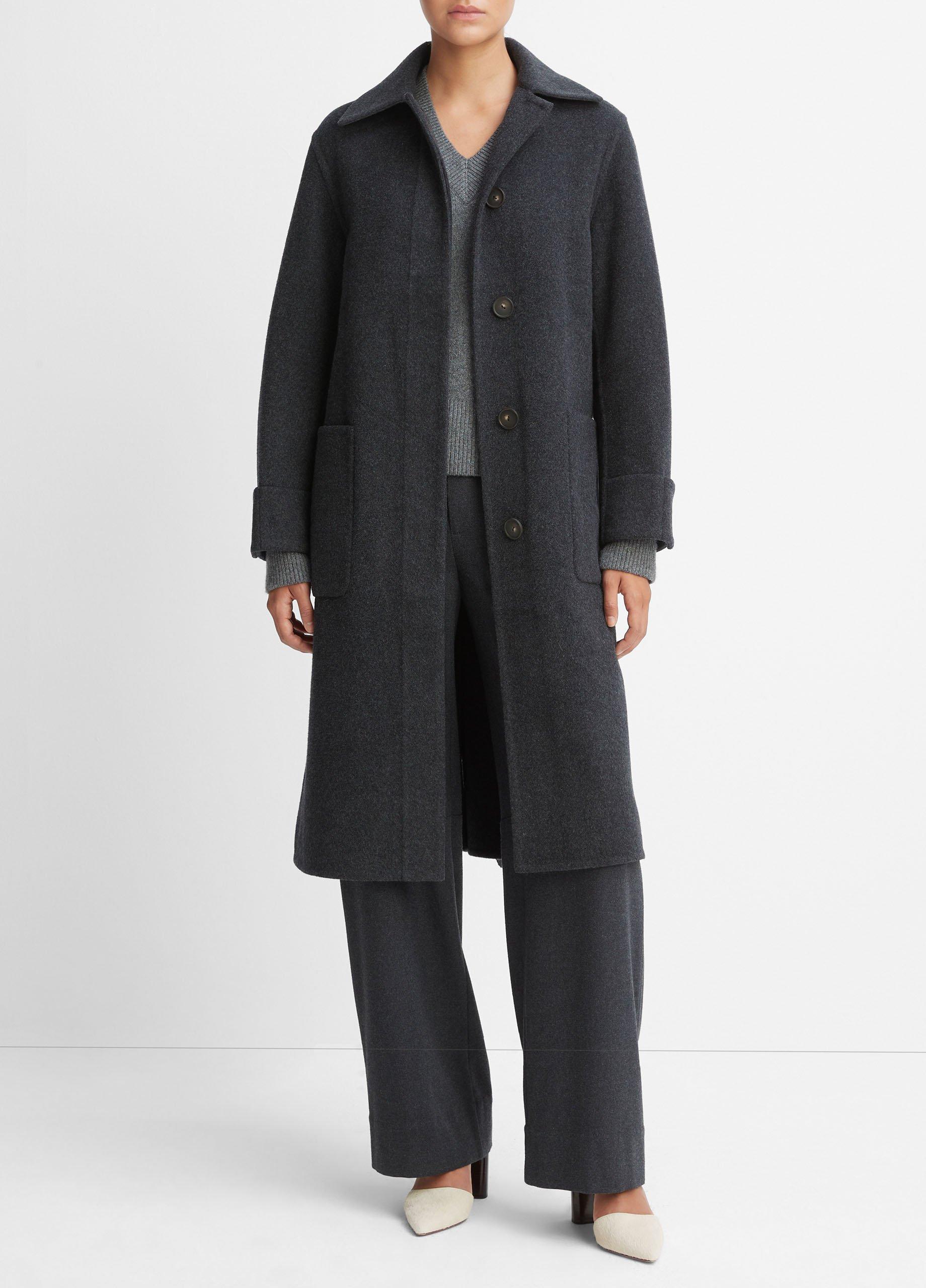 Fine Wool-Blend Lined Overcoat in Coats | Vince