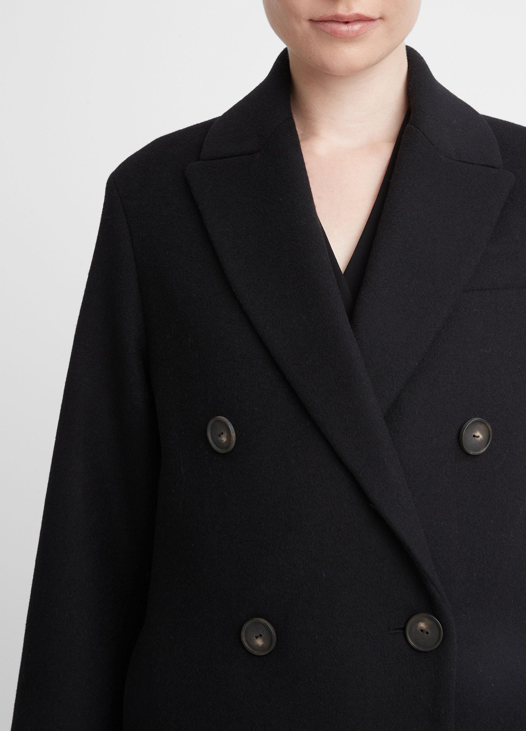 Brushed Wool-Blend Double-Breasted Coat in Jackets & Outerwear
