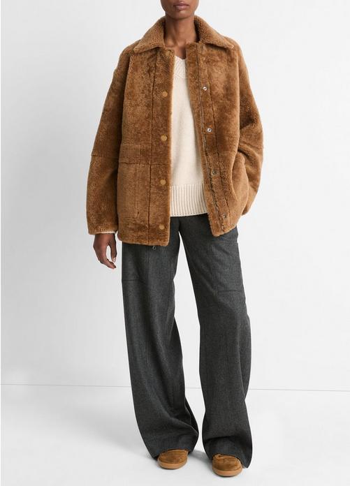 Reversible Plush Shearling Jacket