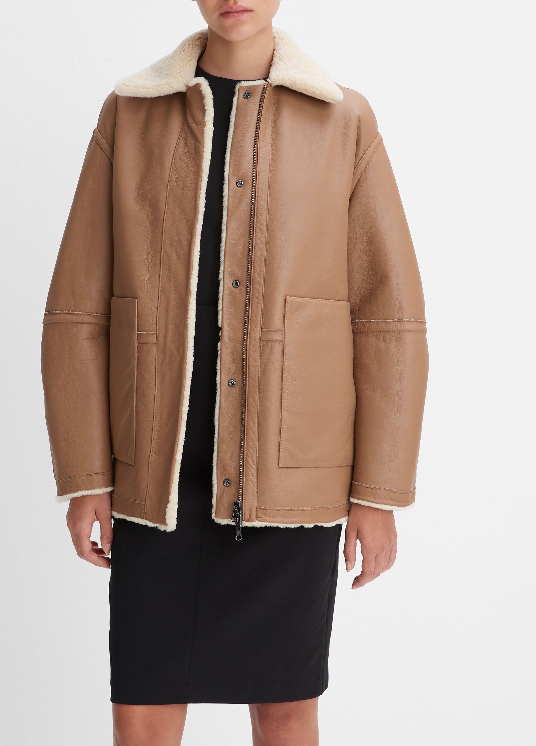 Vince shearling shop coat womens