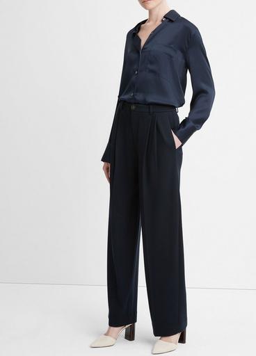 Cozy Wool-Blend Pleated-Front Pant image number 2