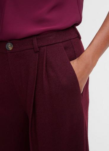 Cozy Wool-Blend Pleated-Front Pant image number 1
