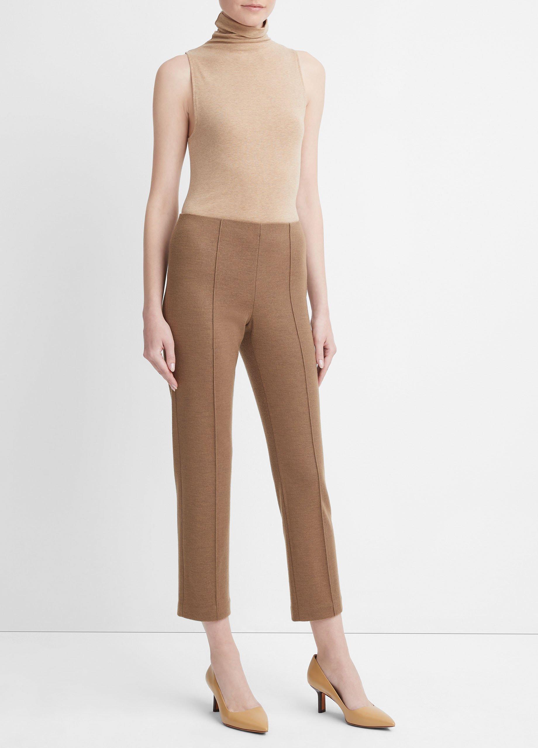 Cozy Wool-Blend Mid-Rise Stitch-Front Pant in Pants & Shorts | Vince