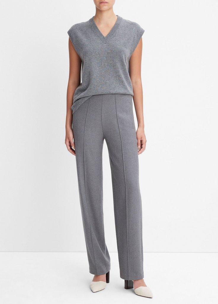 Brushed Wool Mid-Rise Straight-Leg Pant in Pants & Shorts