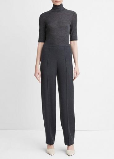 Brushed Wool Mid-Rise Straight-Leg Pant image number 0