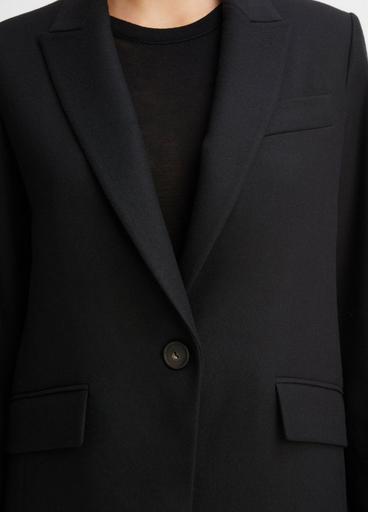 Brushed Wool-Blend Single-Breasted Blazer in Jackets & Outerwear | Vince