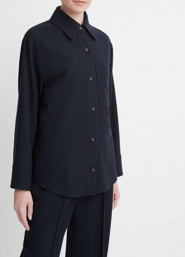 Brushed Wool-Blend Flannel Shirt Jacket image number 2