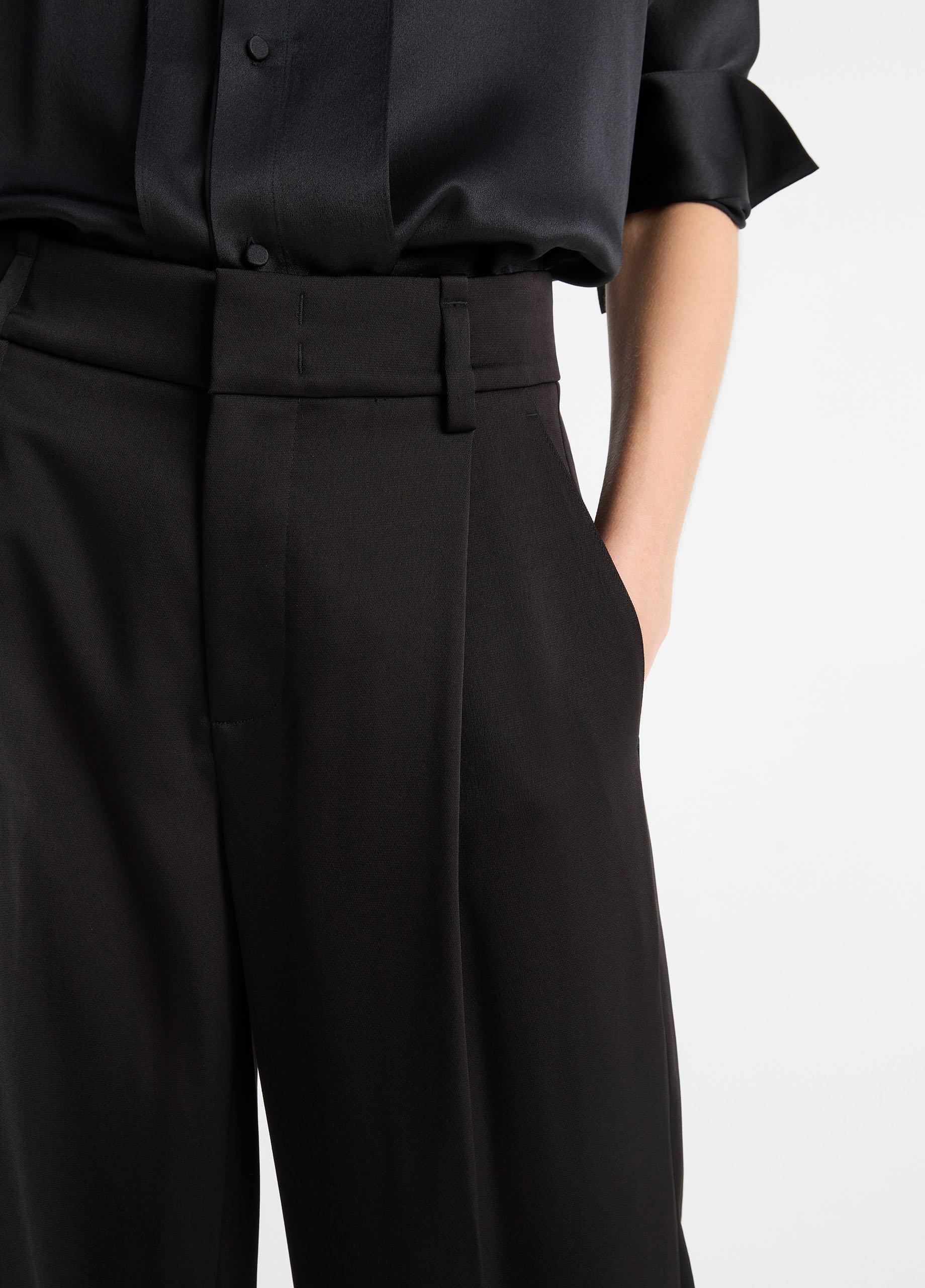 High-Waist Fluid Satin Wide-Leg Trouser image number 1